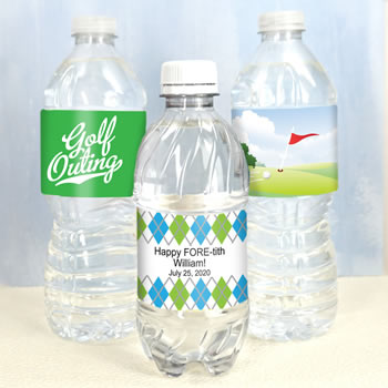 golf themed water bottle labels set of 5 nice price favors