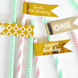 Personalized Metallic Foil Flag Labels - Birthday