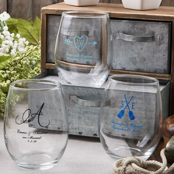 Personalized 15 oz. Stemless Wine Glasses (Set of 6)