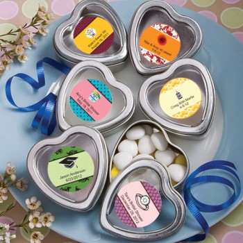 Silver Heart Party Favors