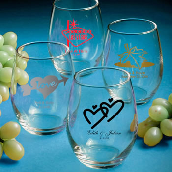 Stemless Wine Glass Favors Personalized Favors