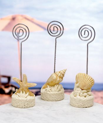 beach themed wedding place card holders